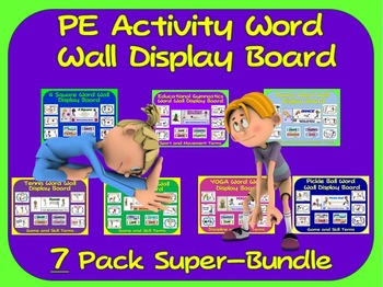 Preview of PE Word Wall Display Boards- 7 Pack, PE Activity Super Bundle
