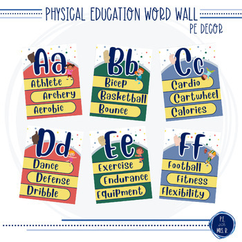 Preview of PE Word Wall Display | Gym Decorations | Physical Education