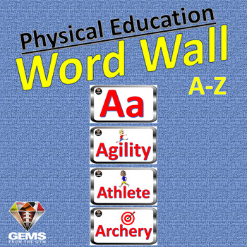 Preview of PE Word Wall - Physical Education Sport Theme!