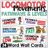 PE Word Wall Words | Levels, Pathways, Locomotor Movements