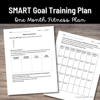Preview of PE Worksheet: FITT Principle & SMART Goal - Fitness Planning & Goal Setting