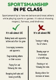 PE anchor chart/ activity  - Sportsmanship