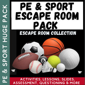 Preview of PE and Sport Escape Room Pack (Diet, Sports, Games, Training, Performance)
