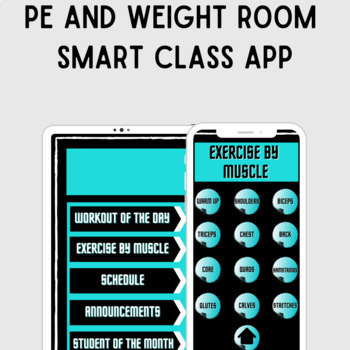 Preview of PE and Weight Room Smart Class App | Distance Learning | Google Slides Template