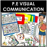 PE and gym class visual communication icons and pictures f
