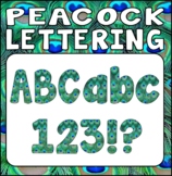 PEACOCK FEATHERS LETTERS AND NUMBERS