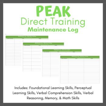 Preview of PEAK Direct Training Aligned Maintenance Log (Editable)