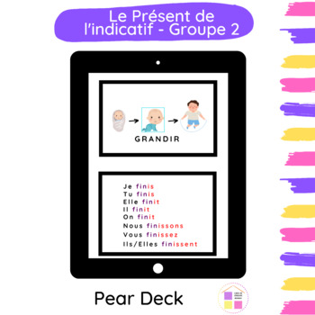 Preview of PEAR DECK | PRÉSENT DE L'INDICATIF | GROUPE 2 | DISTANCE LEARNING