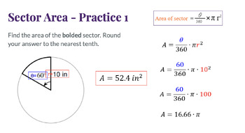 Preview of PEARDECK LESSON: Circles_Calculating Sector Area