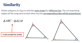 Preview of PEARDECK LESSON: Similarity_Properties of Similarity