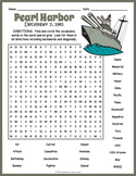 PEARL HARBOR DAY Word Search Puzzle Worksheet Activity