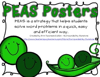 Preview of PEAS Math Word Problem Strategies Posters