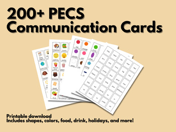 Preview of PECS Communication Cards: 200+ Common Words