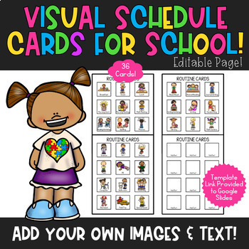 Preview of Editable PEC School Routine Cards | Visual Schedule Cards | Autism | Speech