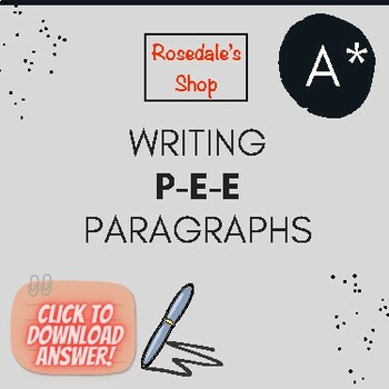 Preview of PEE Paragraphs Sample Answers Grade 9 for Secondary School Revision Notes