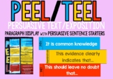 PEEL Paragraph Display with Persuasive Sentence Starters (TEEL)