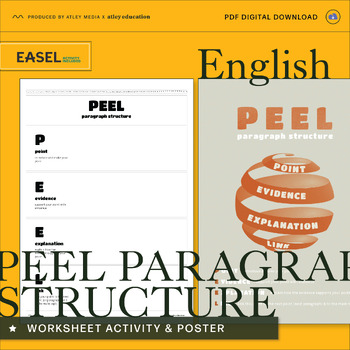 Preview of PEEL Paragraph Structure Activity & Classroom Poster - A4 PDF, Easily Printable