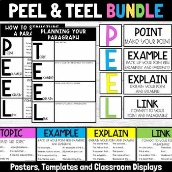 Preview of PEEL and TEEL Classroom Displays, Posters and Writing Templates BUNDLE