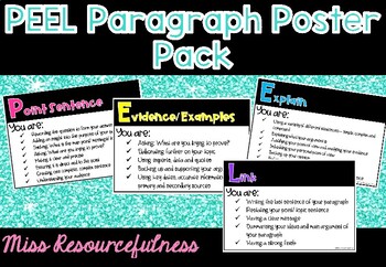 Preview of PEEL or TEEL Paragraph Writing Poster Pack