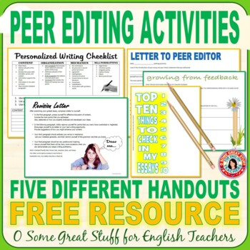 Preview of Peer Editing Handouts - Five Different Activities - Free