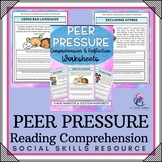 PEER PRESSURE Reading Comprehension & Questions I Worksheets