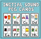 PEG CARDS - literacy, initial sounds, alphabet, phonics, E
