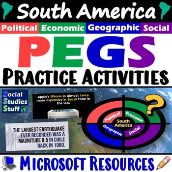 Preview of PEGS Factors of South America 5-E Lesson | Fun Practice Activities | Microsoft