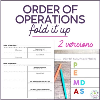 Preview of Order of Operations Fold it Up!