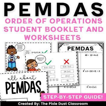Preview of Order of Operations Lesson Booklet Math Activity Fifth Grade PEMDAS Worksheets