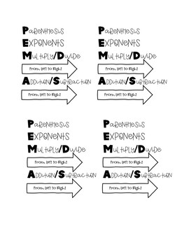 Preview of PEMDAS Journal Resource