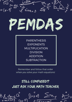 Preview of PEMDAS Math Poster