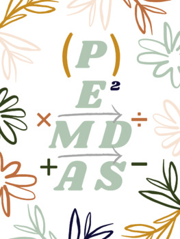 Preview of PEMDAS Order of Operations | Middle School Math Poster | Modern Math Posters |