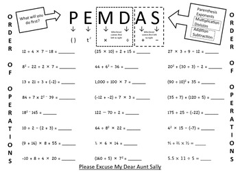 PEMDAS - Order of Operations - Practice Problems by LiveLaughTeach