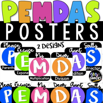 Preview of Order of Operations PEMDAS Posters for Upper Elementary