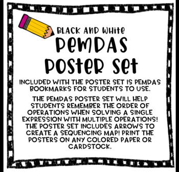 Preview of PEMDAS Poster & Bookmark Set