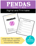 PEMDAS Unit (special education math, digital and printable)