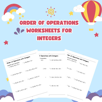 Preview of PEMDAS Worksheets with Positive and Negative Numbers