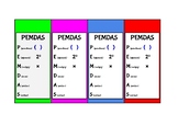 PEMDAS bookmark - simple