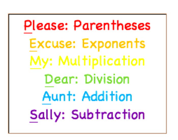 Preview of PEMDAS order of operations notebook tool