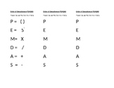 PEMDAS printable order of operations