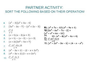 Preview of PEMDAS with Polynomials Operations PPT