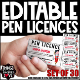 EDITABLE Pen Licences, Unique Barcodes, No Expiry Dates, S