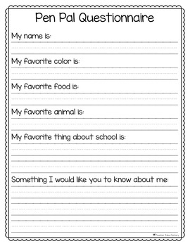 Writing A Pen Pal Letter Template.