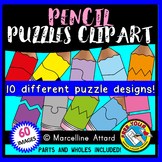 PENCIL PUZZLES CLIPART SELF-CORRECTING 2 PIECE TEMPLATES B