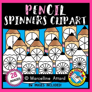 Preview of PENCIL SPINNERS CLIPART FOR BACK TO SCHOOL AUGUST AND SEPTEMBER