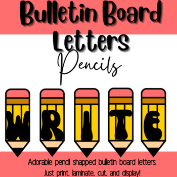 Preview of PENCILS - Bulletin Board Letters: Bonus HEART and PUNCTUATION