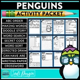 PENGUINS ACTIVITY PACKET word search worksheets ARCTIC ANI