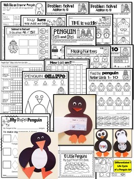 PENGUINS WORKSHEETS & ACTIVITIES FOR KINDERGARTEN (NO PREP) | TpT