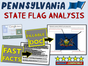 Preview of PENNSYLVANIA State Flag Analysis: fillable boxes, analysis, and fast facts
