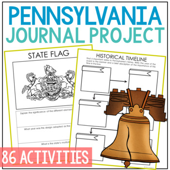 Preview of PENNSYLVANIA State History Research Project | Social Studies Activity Worksheets